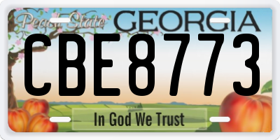 GA license plate CBE8773