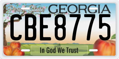 GA license plate CBE8775