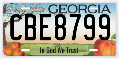 GA license plate CBE8799