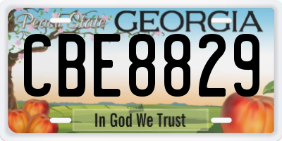 GA license plate CBE8829