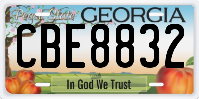 GA license plate CBE8832