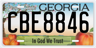 GA license plate CBE8846