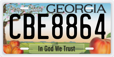 GA license plate CBE8864