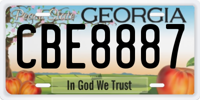 GA license plate CBE8887