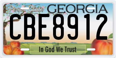 GA license plate CBE8912