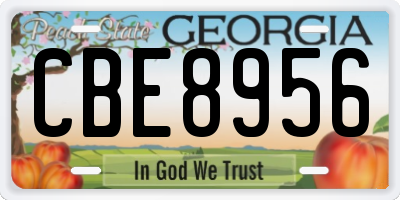 GA license plate CBE8956