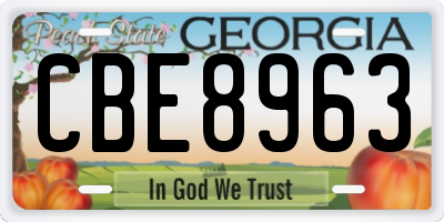 GA license plate CBE8963