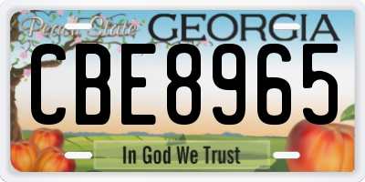 GA license plate CBE8965