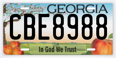 GA license plate CBE8988