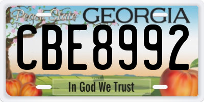 GA license plate CBE8992