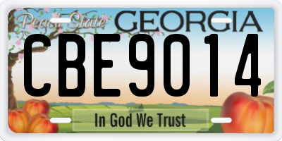 GA license plate CBE9014