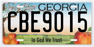 GA license plate CBE9015