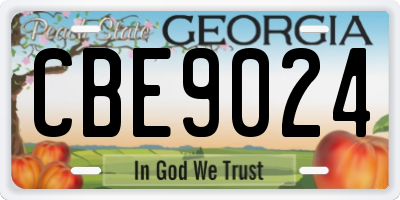 GA license plate CBE9024