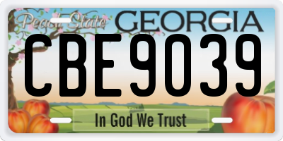 GA license plate CBE9039