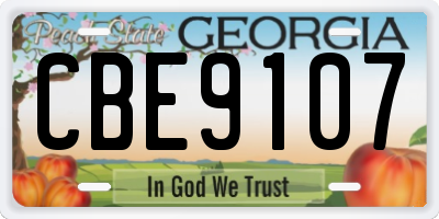 GA license plate CBE9107