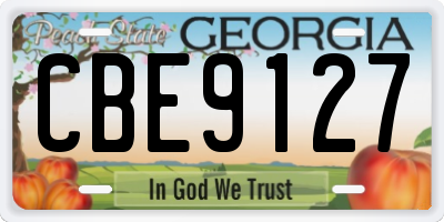 GA license plate CBE9127
