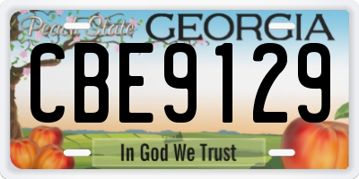GA license plate CBE9129