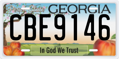 GA license plate CBE9146