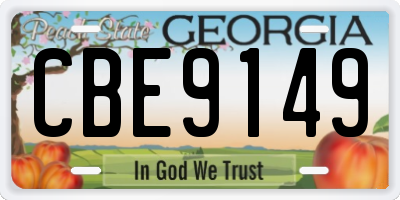 GA license plate CBE9149