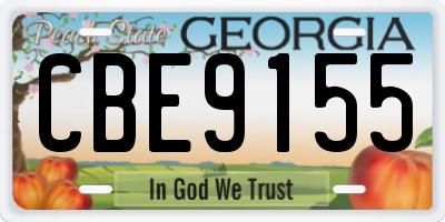 GA license plate CBE9155
