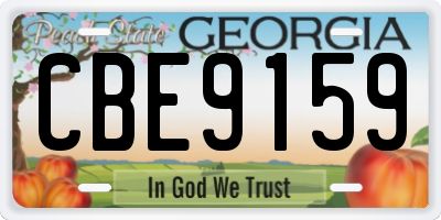 GA license plate CBE9159