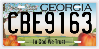 GA license plate CBE9163