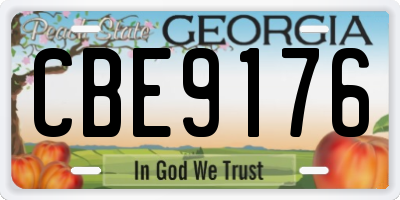 GA license plate CBE9176