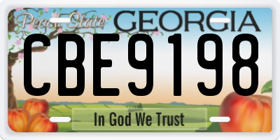 GA license plate CBE9198