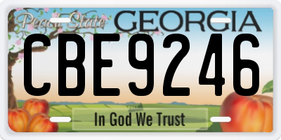 GA license plate CBE9246
