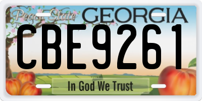 GA license plate CBE9261