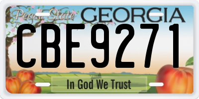 GA license plate CBE9271