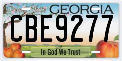 GA license plate CBE9277