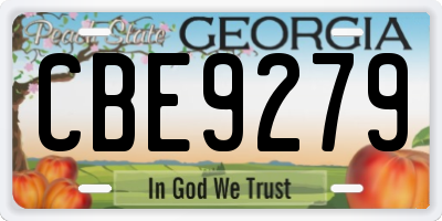 GA license plate CBE9279