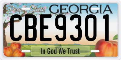GA license plate CBE9301