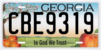 GA license plate CBE9319