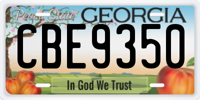 GA license plate CBE9350