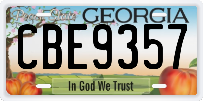 GA license plate CBE9357