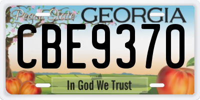 GA license plate CBE9370
