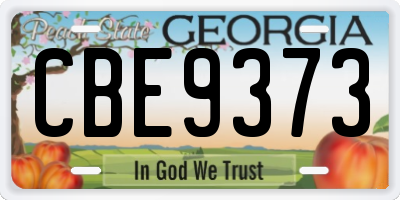 GA license plate CBE9373