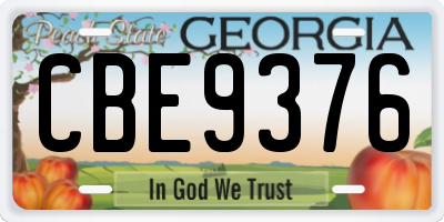 GA license plate CBE9376