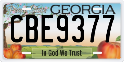 GA license plate CBE9377