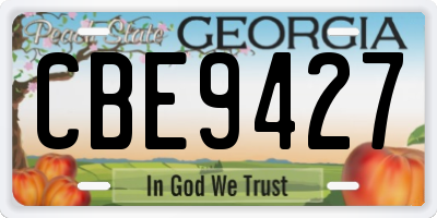 GA license plate CBE9427