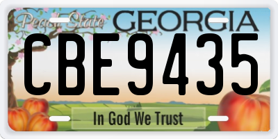 GA license plate CBE9435