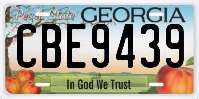 GA license plate CBE9439