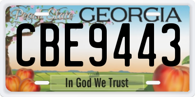 GA license plate CBE9443