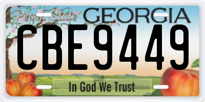 GA license plate CBE9449