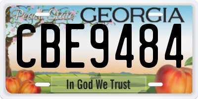 GA license plate CBE9484