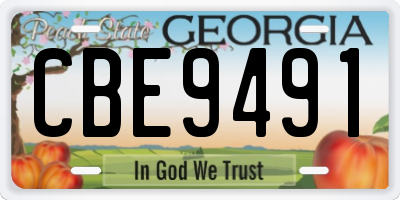 GA license plate CBE9491
