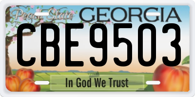 GA license plate CBE9503
