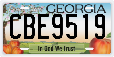 GA license plate CBE9519